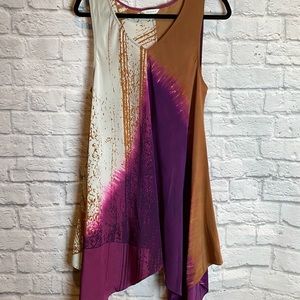 Garnet Hill Brushstroke Silk Tunic Top